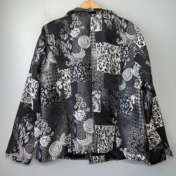 CJ Banks Jacket Plus Size 1X Tapestry Blazer Open Front Artsy Brocade Patchwork - Picture 6 of 14